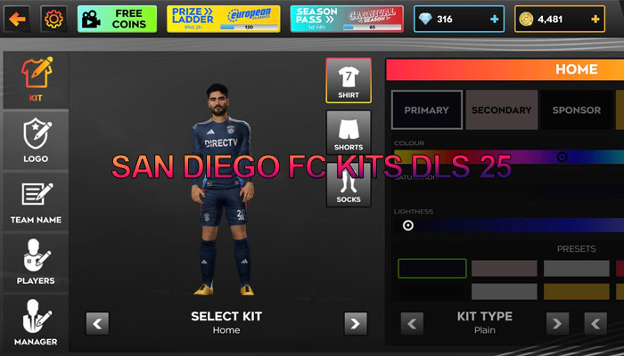San Diego FC Kits DLS 25