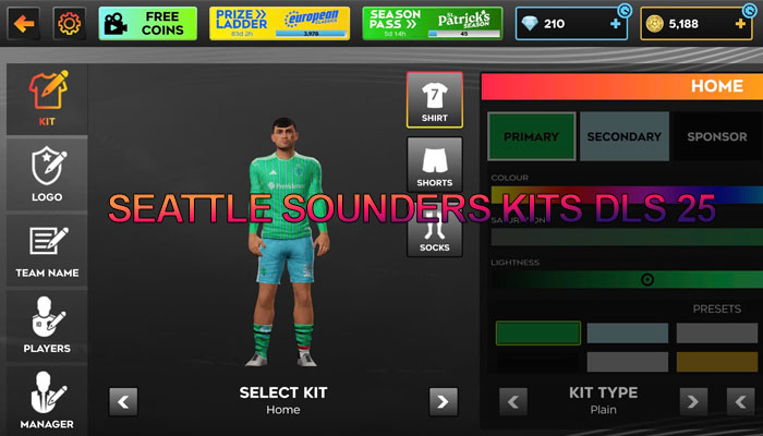 Seattle Sounders Kits DLS 25