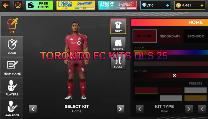 Toronto FC Kits DLS 25