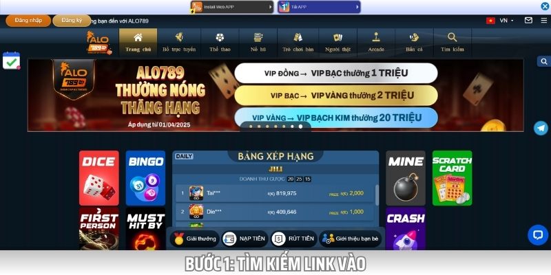 Các Bước Đăng Nhập ALO789