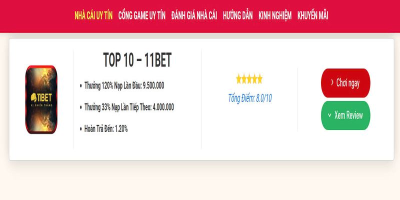 Top 10 Nhà Cái Uy Tín
