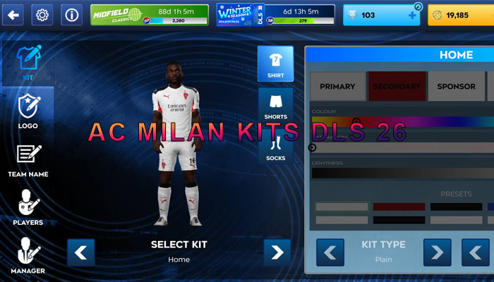 ac milan KITS DLS 26